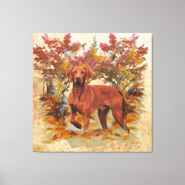 Ungarisch Vizsla art Throw Kissen Glass Untersetze Leinwanddruck (Vorderseite)