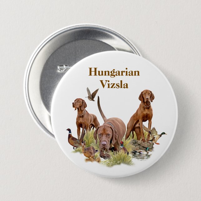 Ungarisch Vizsla Button (Vorne & Hinten)