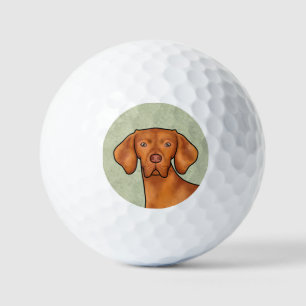 Ungarisch Vizsla Cartoon Pointer Dog Green Golfball