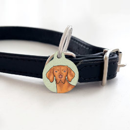 Ungarisch Vizsla Cartoon Pointer Dog Green Haustiermarke