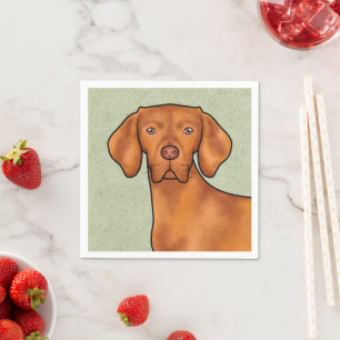 Ungarisch Vizsla Cartoon Pointer Dog Green Serviette