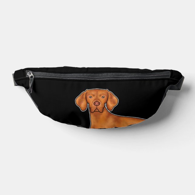 Ungarisch Vizsla Cartoon Pointer Dog Schwarz Bauchtasche (Ablage )