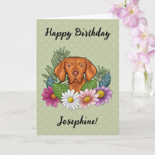 Ungarisch Vizsla Colorful Blume Happy Birthday Karte