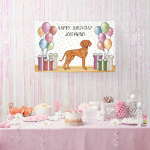 Ungarisch Vizsla Colorful Pastel Happy Birthday Banner