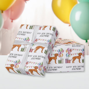 Ungarisch Vizsla Colorful Pastel Happy Birthday Geschenkpapier