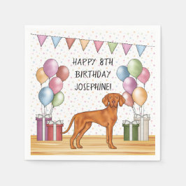 Ungarisch Vizsla Colorful Pastel Happy Birthday Serviette