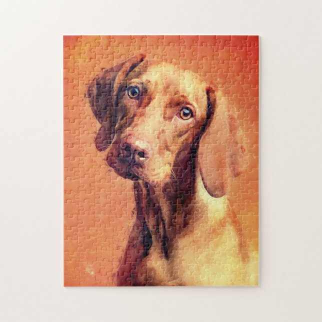 Ungarisch Vizsla Dog Art Portrait Puzzle (Vertikal)