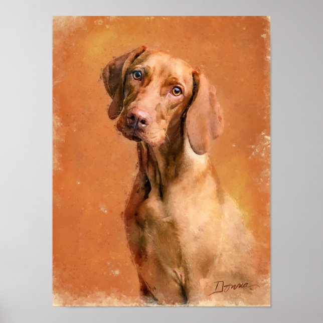 Ungarisch Vizsla Dog Kunstmalerei Poster (Vorne)