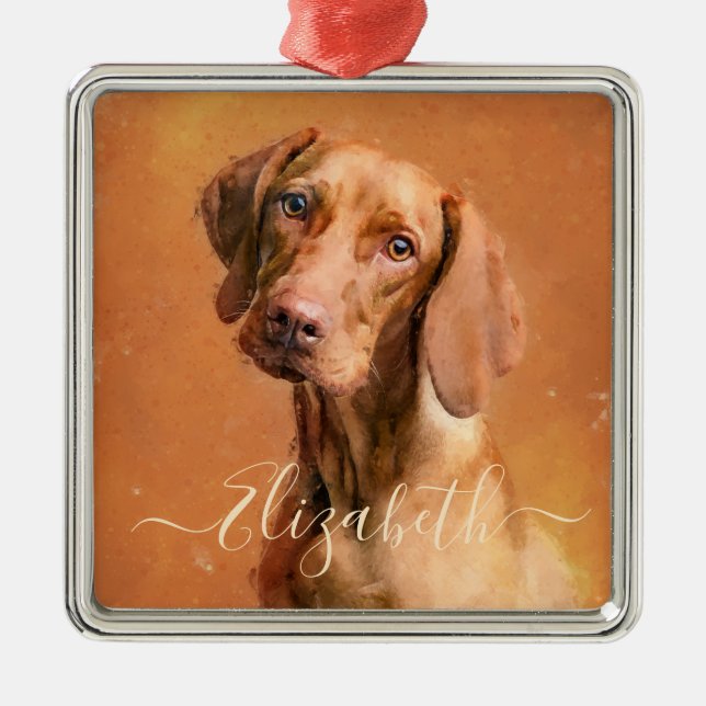 Ungarisch Vizsla Dog Ornament Aus Metall (Vorne)