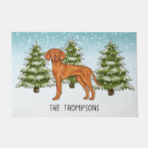 Ungarisch Vizsla Dog Snowy Winterwald und Name