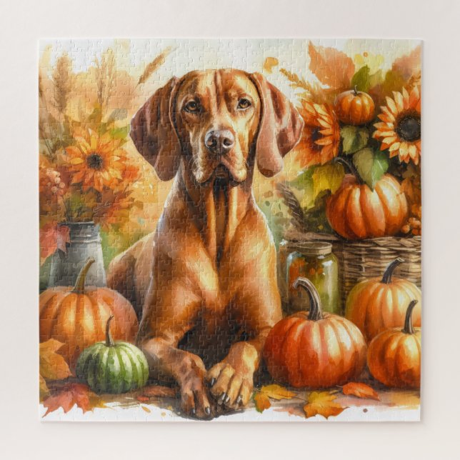 Ungarisch Vizsla Fall Watercolor Puzzle (Vertikal)
