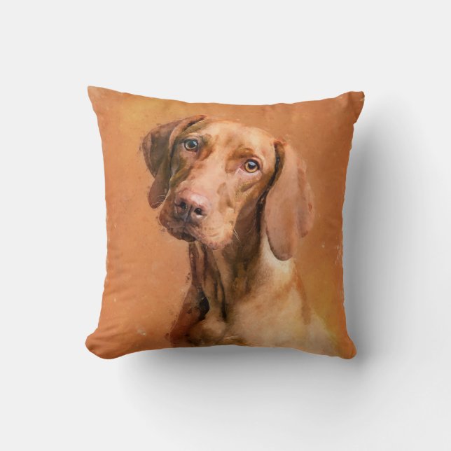 Ungarisch Vizsla Hund Kunstmalerei Kissen (Vorderseite)