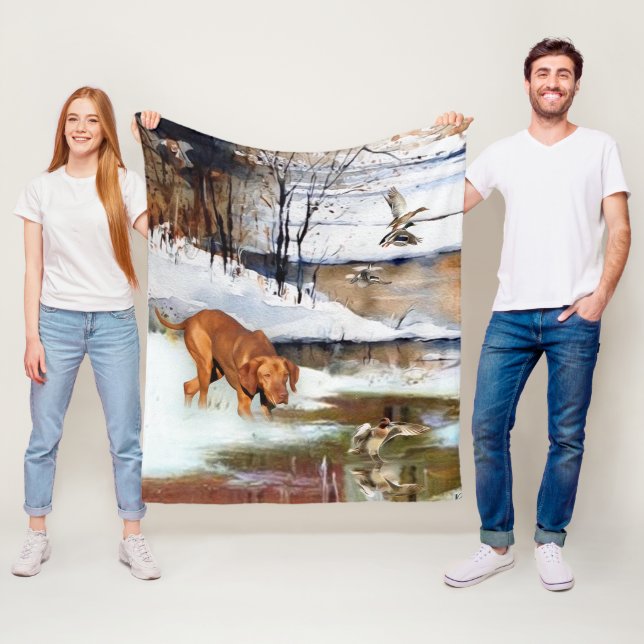 Ungarisch Vizsla, Jagd auf Enten im Winter Fleecedecke (Beispiel)