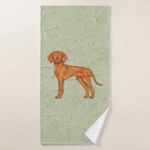 Ungarisch Vizsla Niedlich Cartoon Pointer Dog Gree Badhandtuch Set