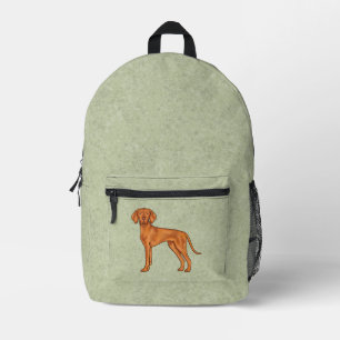 Ungarisch Vizsla Niedlich Cartoon Pointer Dog Gree Bedruckter Rucksack