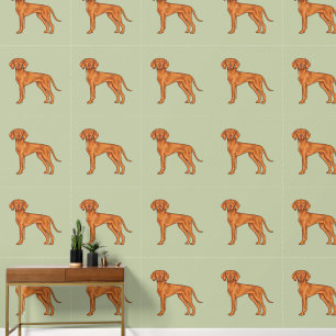 Ungarisch Vizsla Niedlich Cartoon Pointer Dog Gree Tapete