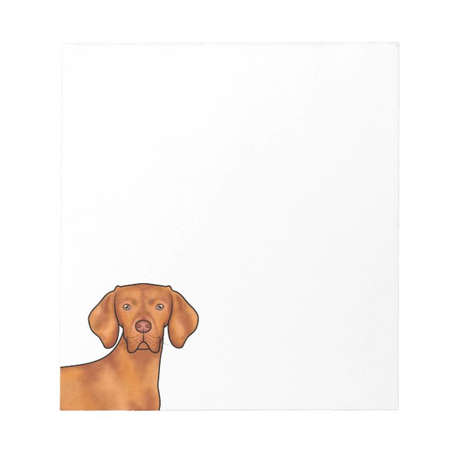 Ungarisch Vizsla Niedlich Cartoon Pointer Dog Head Notizblock (Vorderseite)