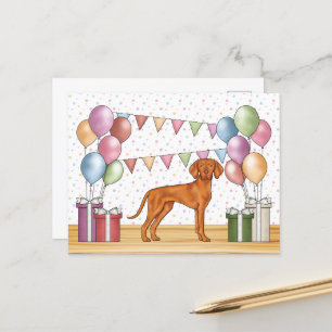 Ungarisch Vizsla Niedlich Dog Pastel Happy Birthda Postkarte