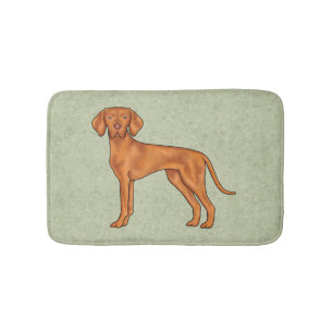 Ungarisch Vizsla Niedlich Pointer Dog Stehend Gree Badematte
