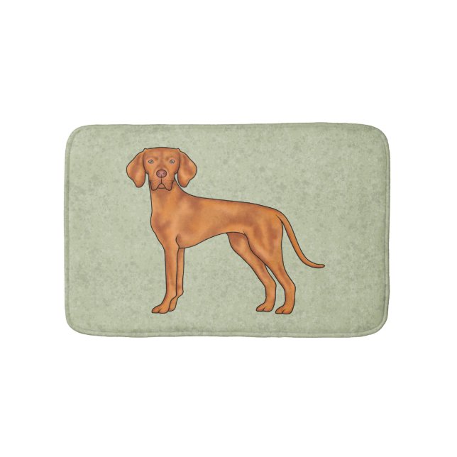 Ungarisch Vizsla Niedlich Pointer Dog Stehend Gree Badematte (Vorderseite)