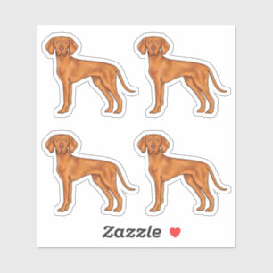 Ungarisch Vizsla Pointer Dog Cartoon Illustration Aufkleber