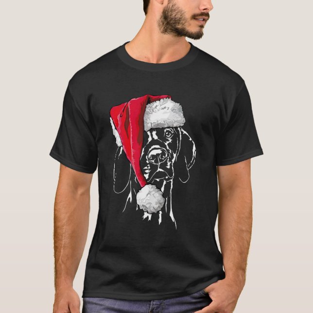 Ungarisch Vizsla Santa Dog Geschenk für Christma T-Shirt (Vorderseite)