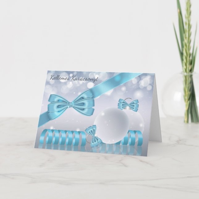 Ungarisch - Weihnachts-Grußkarten-Ornamente Feiertagskarte (Vorderseite)