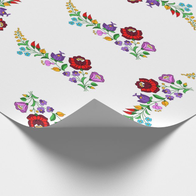 Ungarische Blume Design-Geschenk-Wrap Geschenkpapier (Ecke)