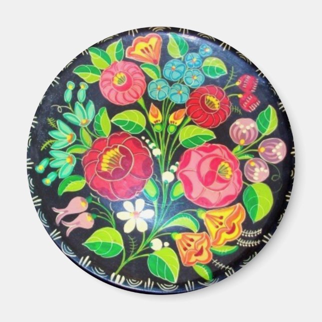Ungarische Blume Magnet (Vorne)