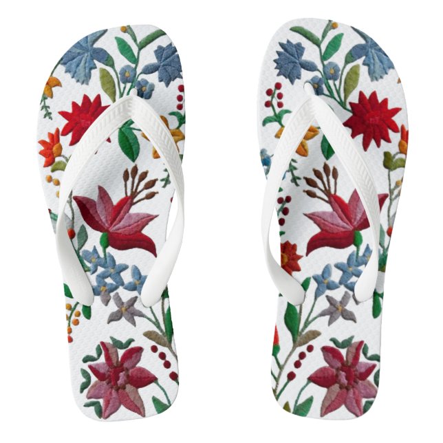 Ungarische Blume-Schuhe Flip Flops (Fußbett)