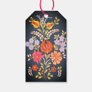 ungarische Blumen -lebendige Farben Geschenkanhänger