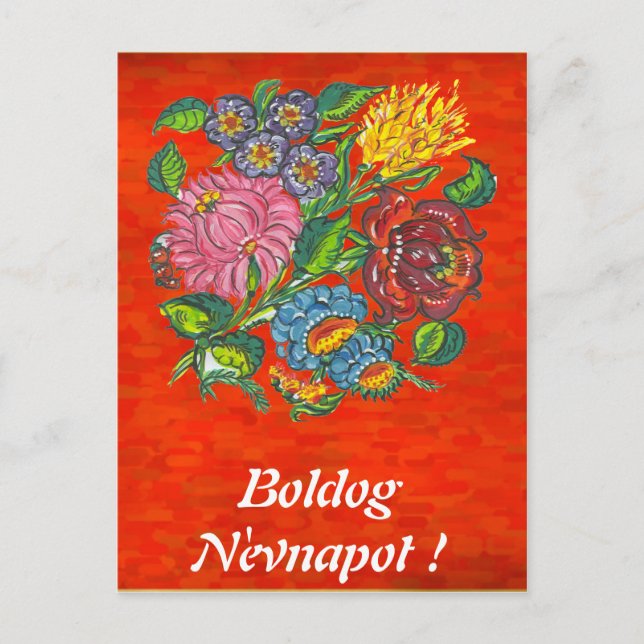 Ungarische Blüte bei Sonnenuntergang Postkarte (Vorderseite)