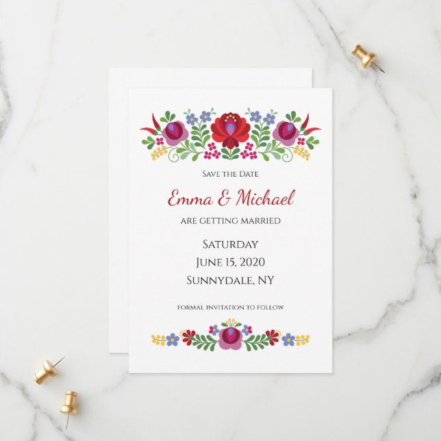 Ungarische Design Rote Paprikaschoten Save The Date (Vorderseite/Rückseite Beispiel)