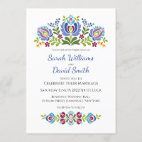 Ungarische Design Violet Floral Wedding Einladung