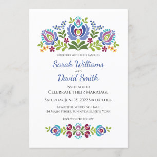 Ungarische Design Violet Floral Wedding Einladung