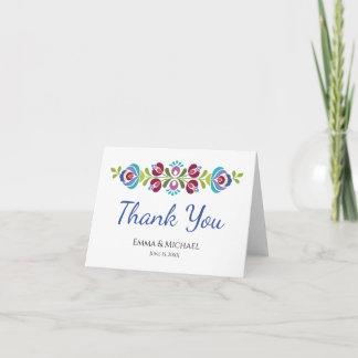 Ungarische Design Violet Floral Wedding Karte