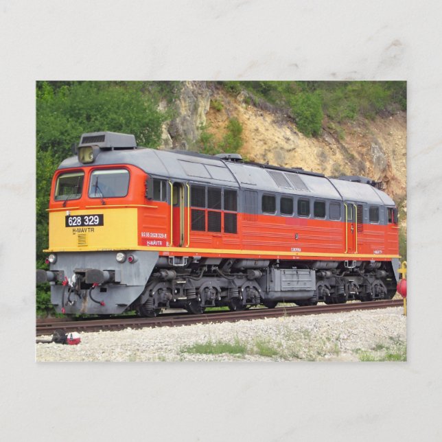 Ungarische Diesel-Lokomotive M62 Postkarte (Vorderseite)