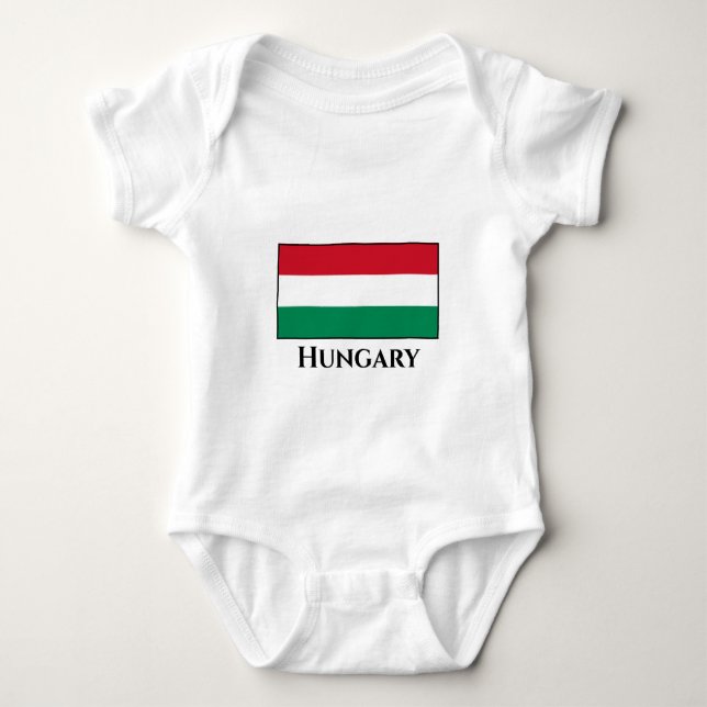 Ungarische Flagge Baby Strampler (Vorderseite)