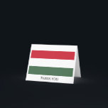 Ungarische Flagge Dankeskarte<br><div class="desc">Patriotische Flagge Ungarns.</div>