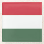 Ungarische Flagge Glasuntersetzer<br><div class="desc">Patriotische Flagge Ungarns.</div>