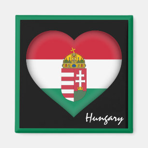 Ungarische Flagge & Herz, Ungarn - Urlaub /Sport Magnet