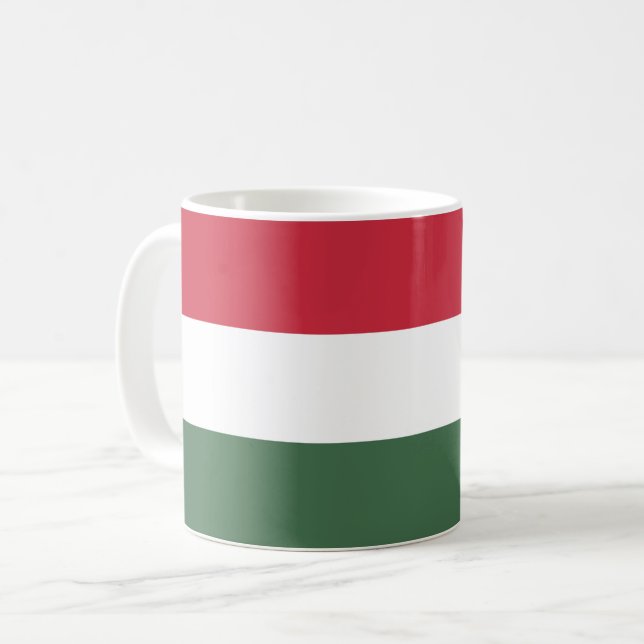 Ungarische Flagge Kaffeetasse (Vorderseite Links)