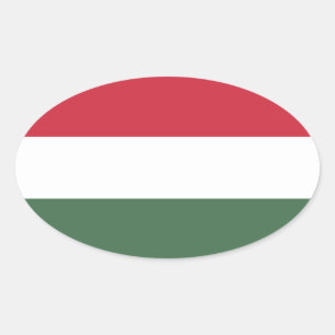 Ungarische Flagge Ovaler Aufkleber