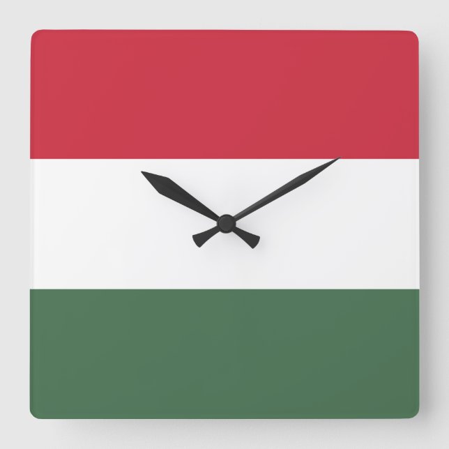 Ungarische Flagge Quadratische Wanduhr (Vorderseite)