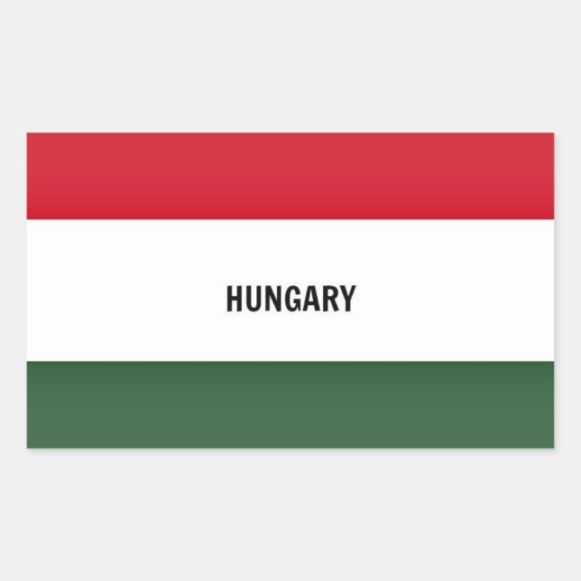 Ungarische Flagge Rechteckiger Aufkleber (Vorderseite)