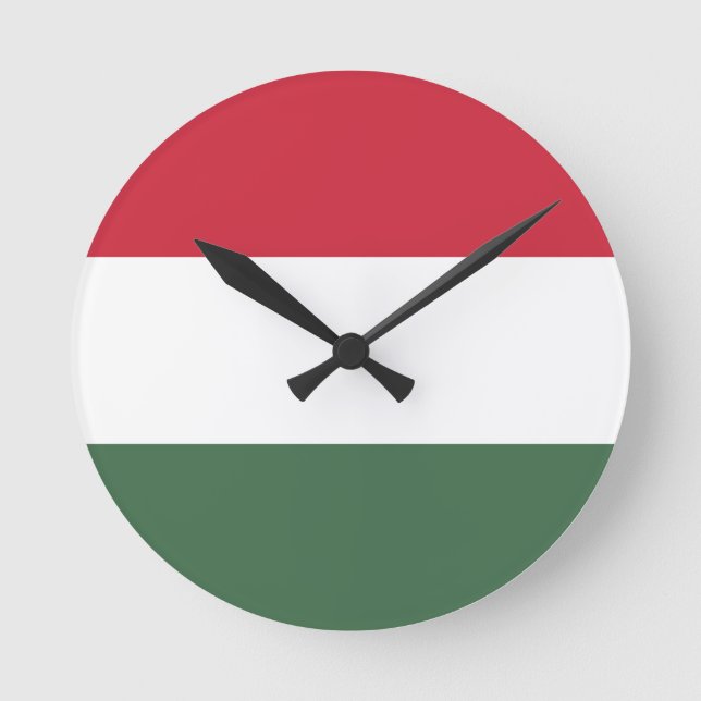 Ungarische Flagge Runde Wanduhr (Vorderseite)