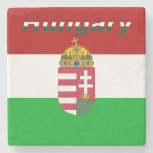 ungarische Flagge Steinuntersetzer