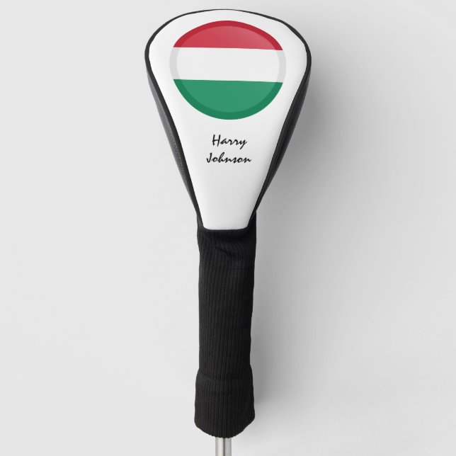 Ungarische Flagge und Mit Monogramm Golfplätze Golf Headcover (Vorderseite)