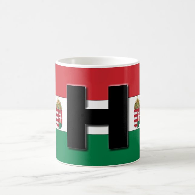 Ungarische Flaggen-und Wappen-Tasse Tasse (Mittel)