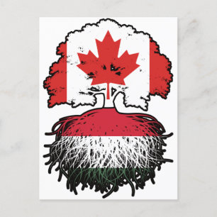 Ungarische kanadische Tree-Roots-Flagge Postkarte